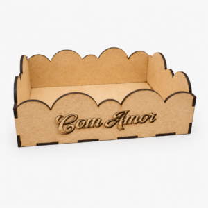 Cesta em MDF com Borda Decorativa e Frase Personalizada